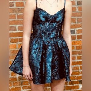 Windsor Black and Blue Mini Dress